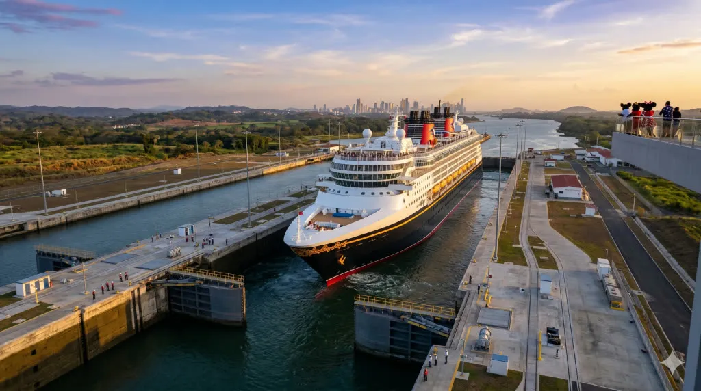 Disney Wonder, primer buque de pasajeros en transitar las nuevas esclusas de Panamá